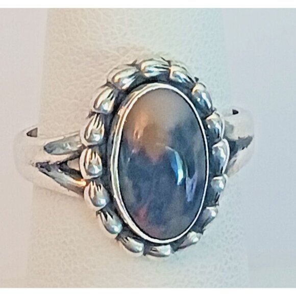 Native American Vintage Bell Trading Post petrified wood ring s6.5 (1592) - Picture 3 of 8